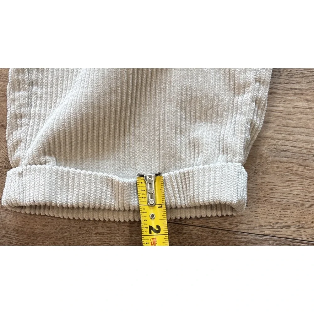 Vtg LL Bean Pants Mens 34x30 Beige Corduroy Chino Baggy Cuffed 90s Skater